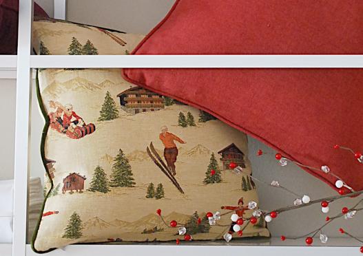 Cuscino Jacquard Sciatori Cuscino Jacquard Sciatori