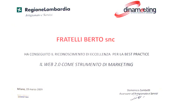 Berto premiato nel progetto Dinameeting