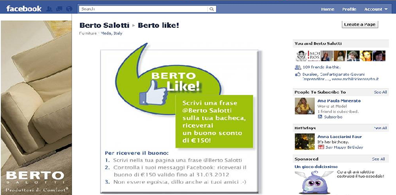 BertO su FB: diventa fan di Berto 