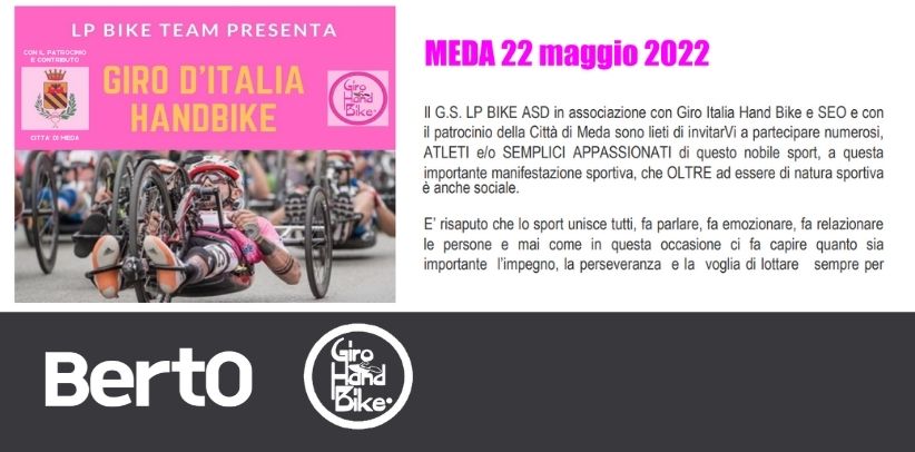 BertO per Giro d’Italia Handbike a Meda