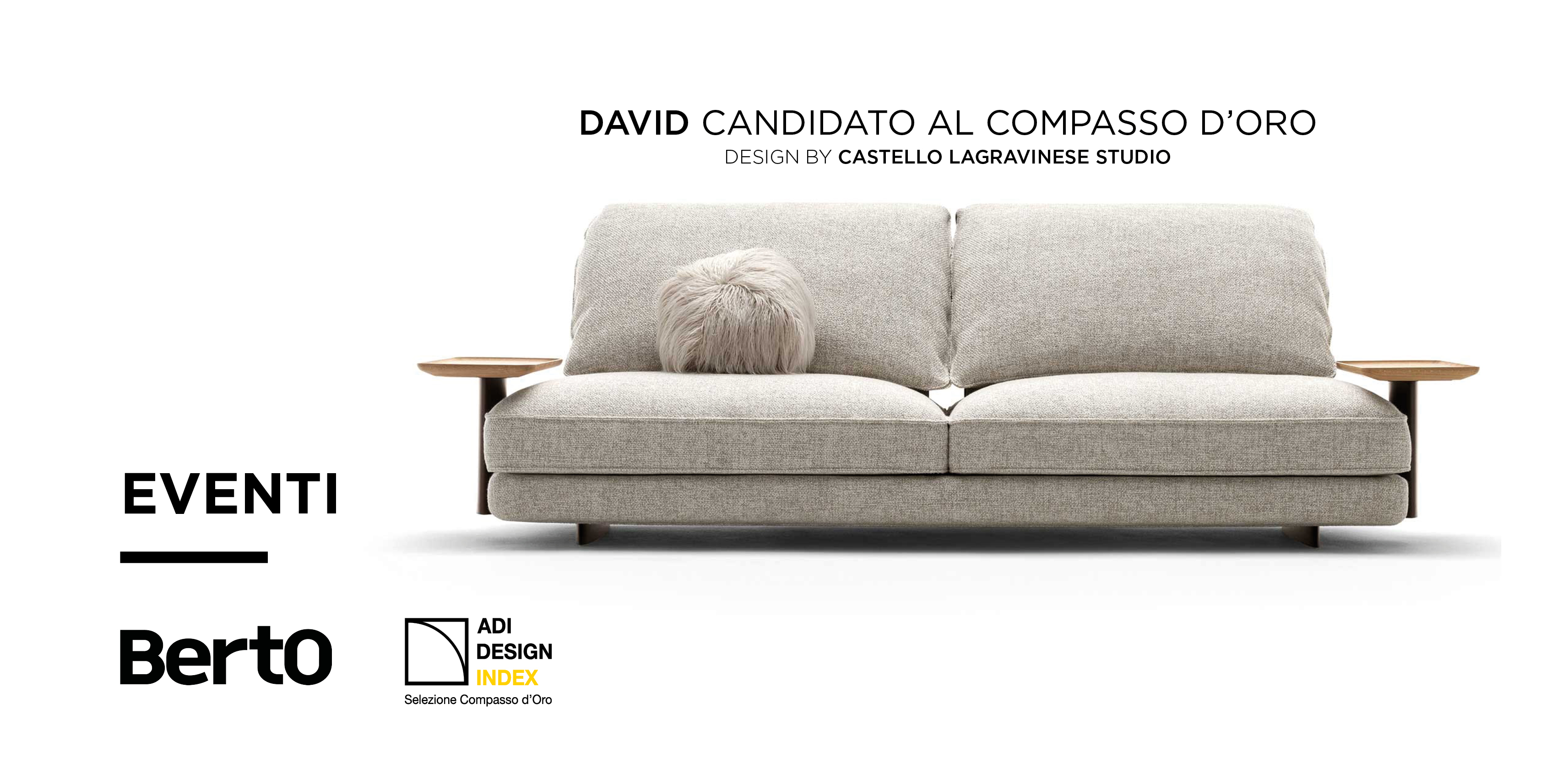 Divano DAVID selezionato per ADI Design Index 2026