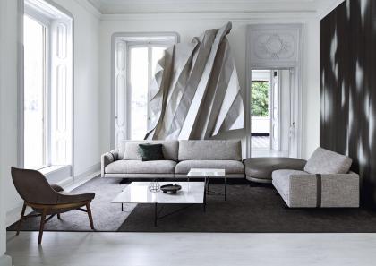 Tavolino da salotto quadrato Riff top marmo Carrara 