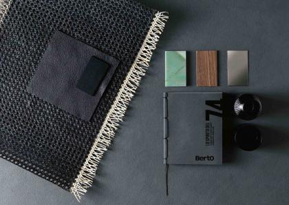 Moodboard letto pelle grigia Chelsea - BertO