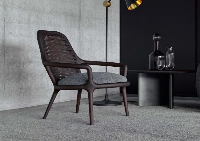 Ambiente arredato con poltrona elegante Patti Dark Oil - BertO