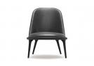 Poltrona in pelle senza braccioli Kim Total Black Special Edition - visione frontale - BertO