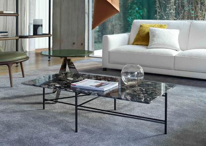 Tavolino marmo Marinace Black con divano Tommy - BertO