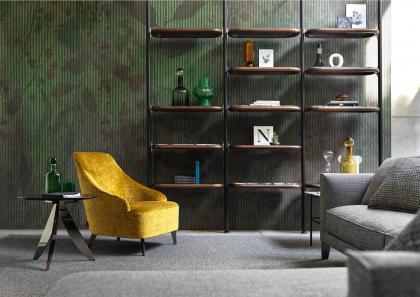 Libreria di Design con mensole in Marmo Marinace Black - BertO