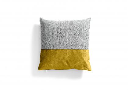 Cuscino colorato Chris bicolore in tessuto e velluto oro - BertO 