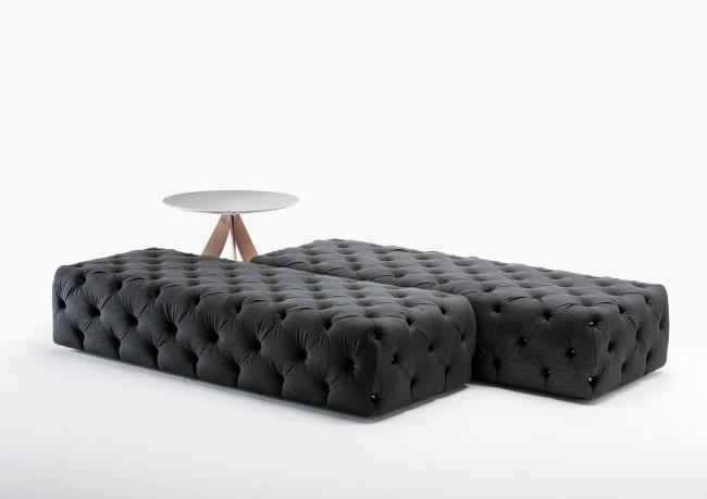Pouf capitonné in denim pronta consegna - BertO