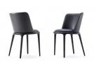 Sedia elegante moderna Joan in frassino tinto nero poro aperto - BertO