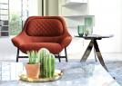 Poltrona di design in tessuto con struttura in acciaio Hanna – BertO