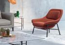 Poltroncina moderna in tessuto  Babylon color rust - BertO Outlet