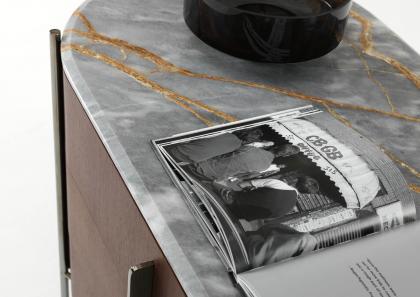 Cassettiera di design con top in marmo Deep Grey 315 - BertO