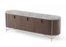 Madia moderna in legno Hilly finitura noce Canaletto Dark Oil con top in marmo Deep Grey - BertO	