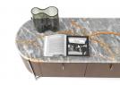 Madia credenza moderna con top in marmo bisellato Deep Grey - BertO