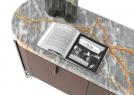 Madia credenza moderna in legno Hilly con struttura in metallo cromato nero - BertO
