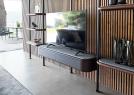 Libreria Porta TV IAN in legno noce canaletto dark oil - BertO