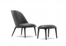 Poltrona Kim con pouf in pelle - BertO 