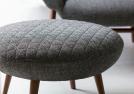Pouf rotondo Hanna dettagli cuciture - Outlet 