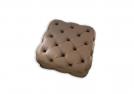 Pouf quadrato capitonnè in pelle - Outlet 