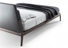 Letto Bowery testata in pelle e tessuto retro - Outlet 