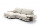 Divano moderno in pelle David con chaise longue - BertO 