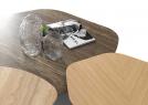 Tavolino moderno Passenger con top in travertino e rovere- BertO
