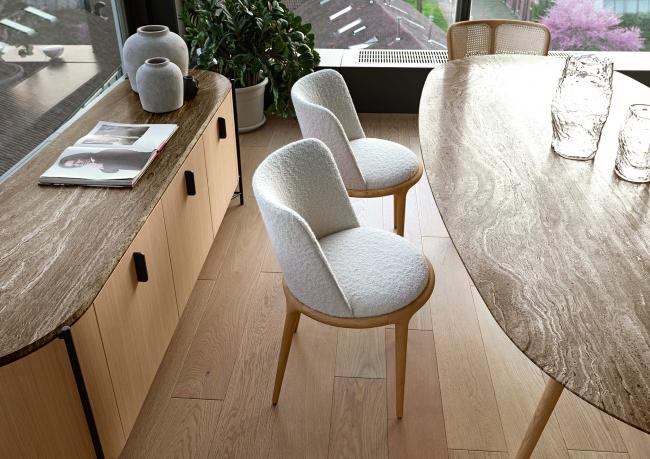 Sedie elegante e moderna in rovere Joan - BertO