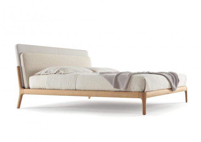 Letto in legno massello di rovere naturale Bowery - BertO