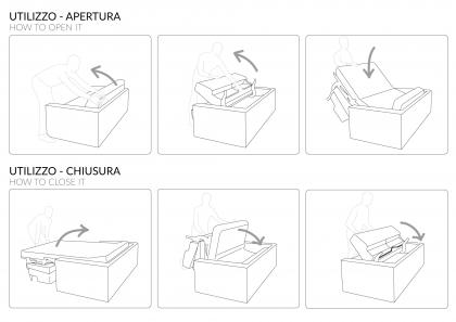 Utilizzo del divano letto Easy: fasi di apertura e chiusura - BertO