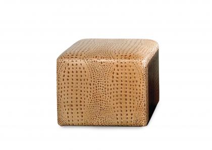 Pouf Cubo Cocco con rivestimento in pelle stampa coccodrillo