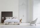 Letto moderno Soho con rivestimento in tessuto fantasia Floreale Chivasso