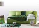 Letto singolo con schienale e testata Summer D - versione verde