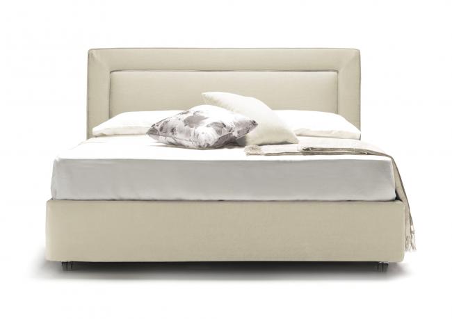 Letto contenitore Cassandra in lino antimacchia bianco