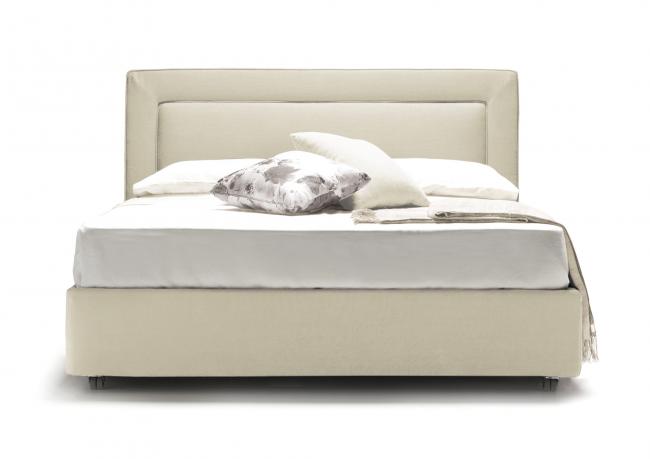 Letto contenitore Cassandra in lino antimacchia bianco