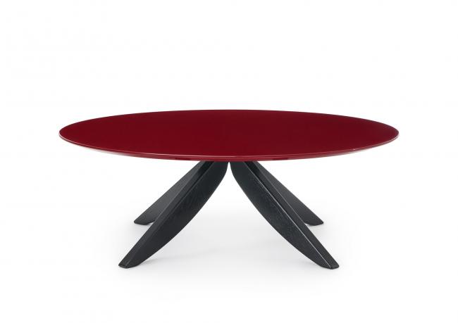 Tavolino con piano laccato rosso Marsala - BertO Outlet