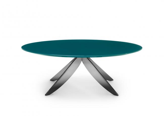 Tavolino laccato ottanio - cm Ø 100 x H.35