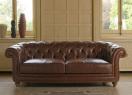 Divano Chester oxford 2 posti in pelle marrone - BertO Outlet