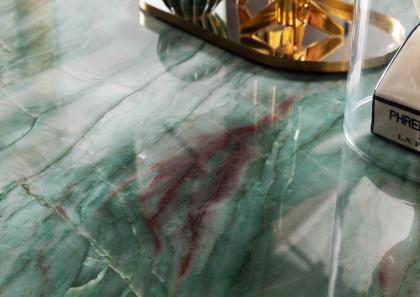 Tavolino Riff dettaglio top Emerald Quarzite - BertO