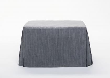 Pouf letto AL con fodera in tessuto - versione con cerniera - aperta