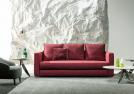 Divano letto in tessuto rosso Robinson - BertO Outlet