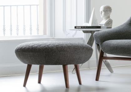 Pouf rotondo di design Hanna su misura - cm Ø 75 x H.39 - BertO Salotti