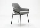 Sedia design Jackie con braccioli - Rivestimento in tessuto o in pelle - BertO Salotti