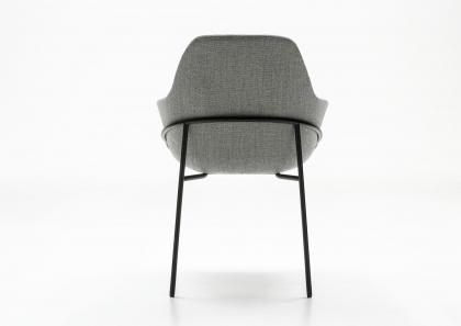 Sedia design Jackie con gambe in tubolare di metallo verniciato - BertO Salotti