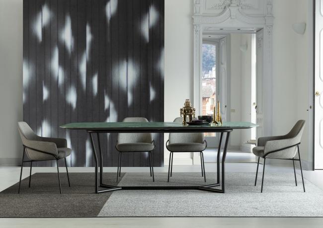 Cj tavolo rettangolare con piano in marmo Carrara - cm L.220 x P.100 H.76,5 -  BertO Cj tavolo rettangolare con piano in marmo Carrara - cm L.220 x P.100 H.76,5 -  BertO