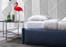 Letto sommier singolo Summer A in tessuto sfoderabile con tavolino Riff