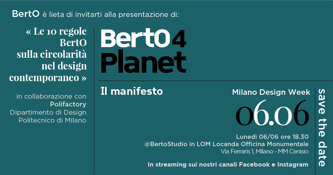 Berto4Planet - Einladung Milan Design Week 2022