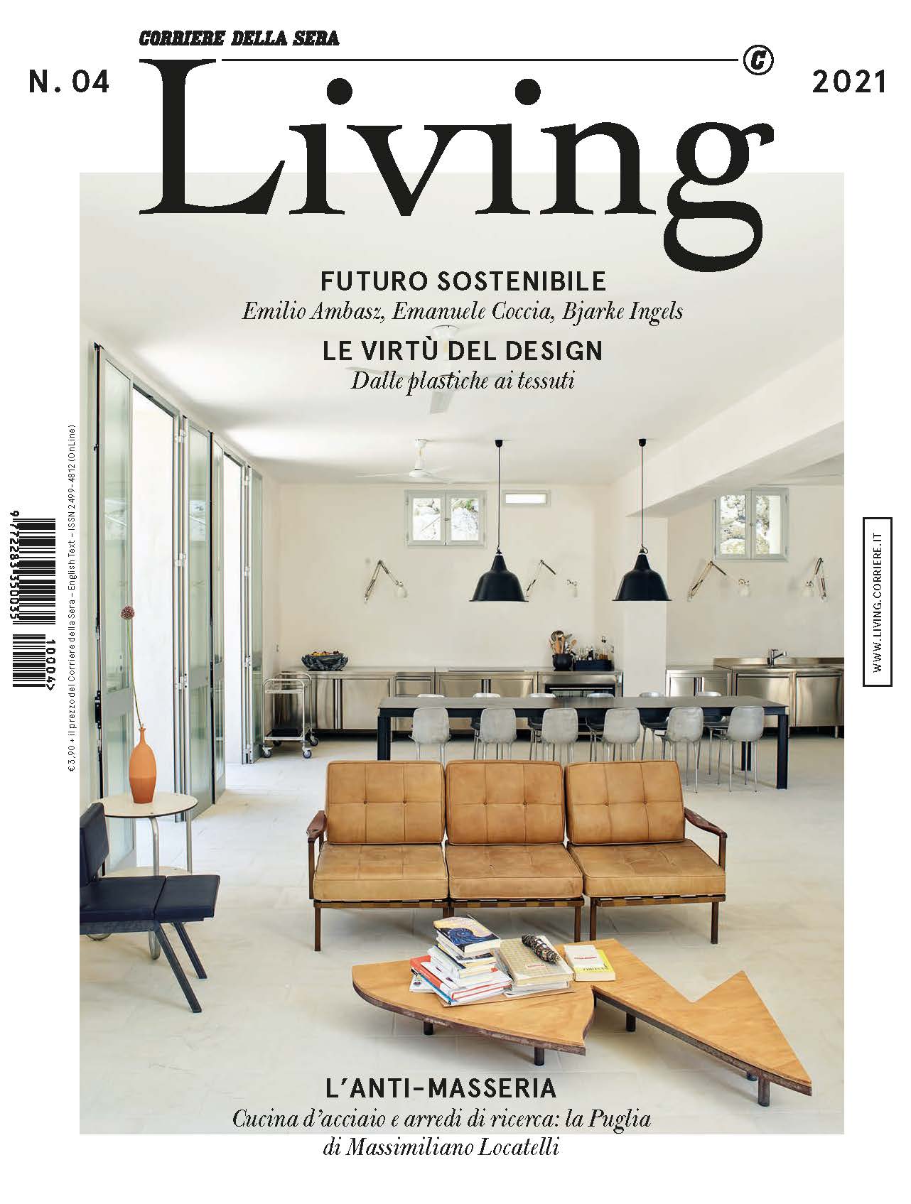 Фото на обложке - Кресло BertO's Patti в журнале Living - Corriere della Sera