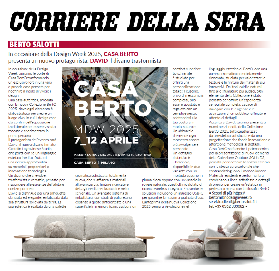 Corriere della Sera: MDW2025 e David