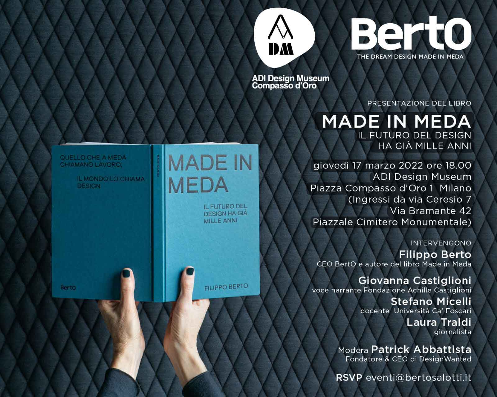 Invito presentazione Made in Meda - ADI Design Museum Milano